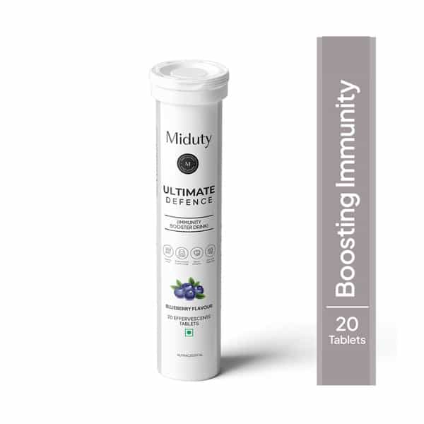 Miduty Ultimate Defence-Immunity Booster - Vit C-Zinc -Elderberry Extract- Effervescent - 20 Tablets