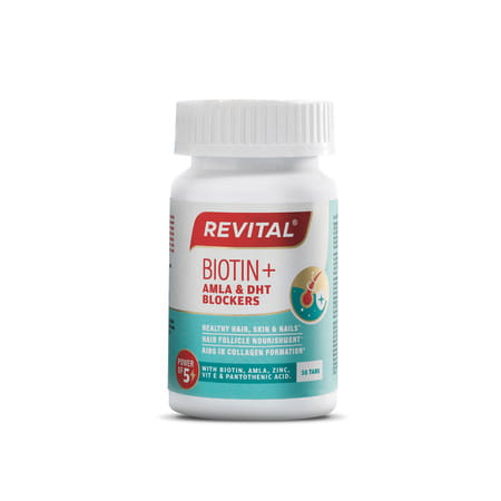 Revital Biotin + With Amla And Dht Blockers For Hair Growth Bottle 50 Tablets