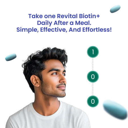 Revital Biotin + With Amla And Dht Blockers For Hair Growth Bottle 50 Tablets
