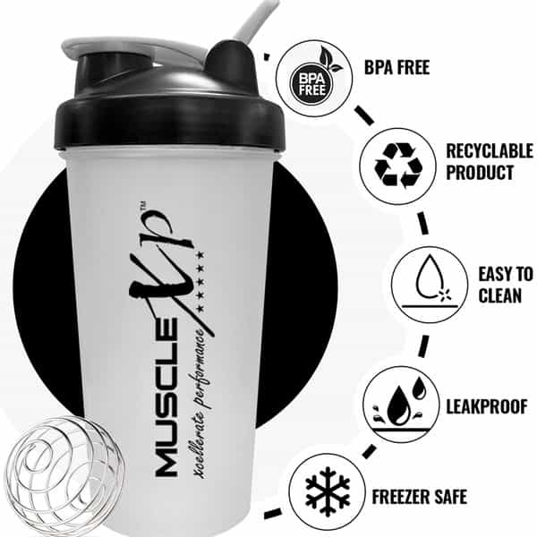 Musclexp Gym Shaker Perfect For Gym | Bpa-Free For Bcaa Protein Mixer & Whisk Ball 600Ml