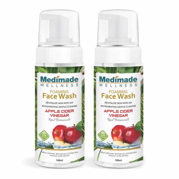 Medimade Apple Cider Vinegar Foaming Face Wash - 160 Ml X 2 ( Pack Of 2 )