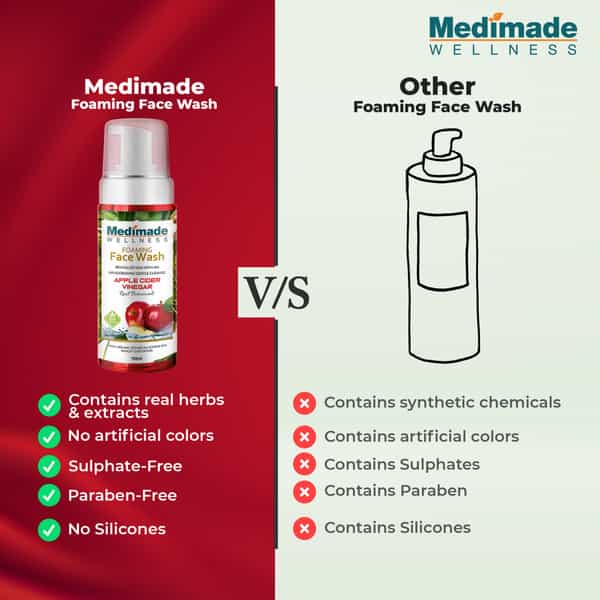 Medimade Apple Cider Vinegar Foaming Face Wash - 160 Ml X 2 ( Pack Of 2 )