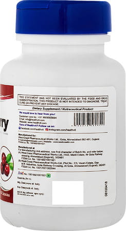 Healthvit Pure Cranberry Extract 400 Mg - 60 Capsules