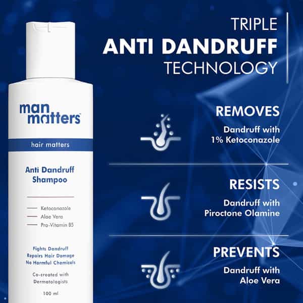 Man Matters Anti Dandruff Shampoo 100 Ml + Massager