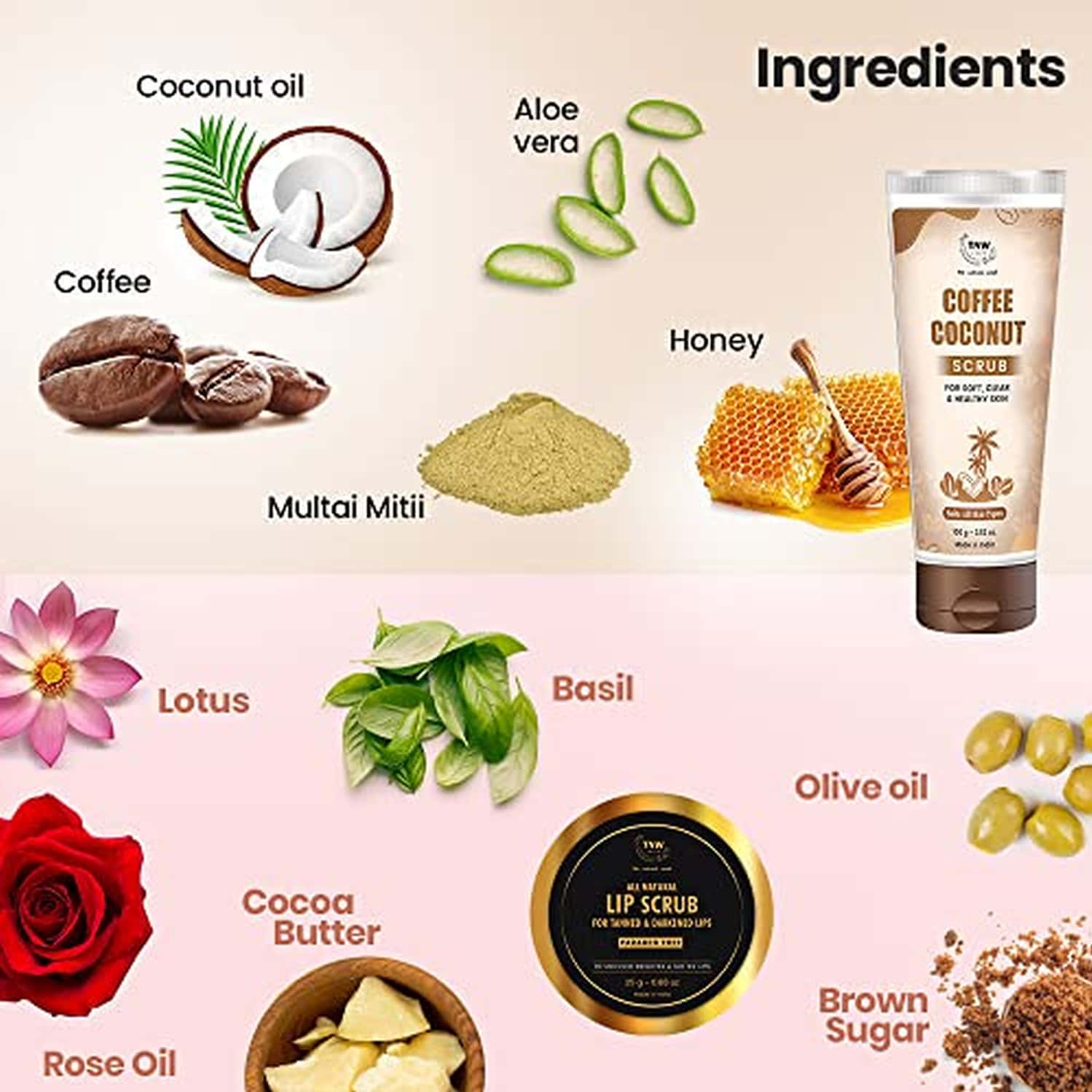 Buy TNWTHE NATURAL WASH COFFEE COCONUT SCRUB AND LIP SCRUB Online