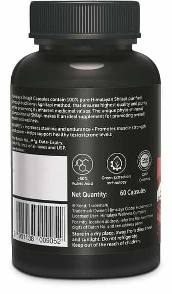Himalaya Shilajit | Enhances Stamina Energy & Power | Capsules | 60 No's