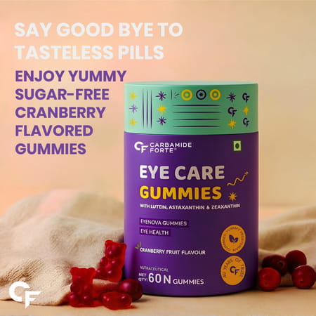 Carbamide Forte Eye Supplement Gummies | Lutein And Zeaxanthin Supplement For Women & Men | 60 Gummy