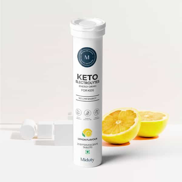 Miduty Keto Electrolytes Hydration Drink Kids - 20 Effervescent Tablets - Lemon Flavor