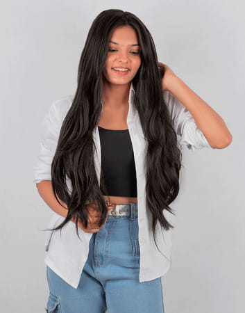 Streak Street 7 Set Clip-In Volumizer Natural Black Hair Extensions