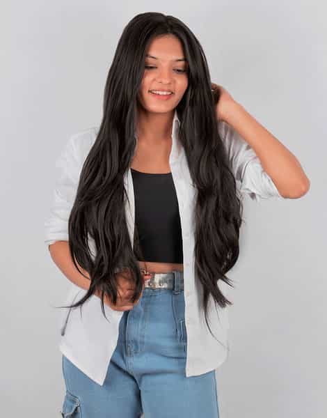 Streak Street 7 Set Clip-In Volumizer Natural Black Hair Extensions