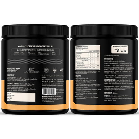 Myfitfuel Creatine Monohydrate 200 Mesh [Micronized] | (200 Gm) Mango
