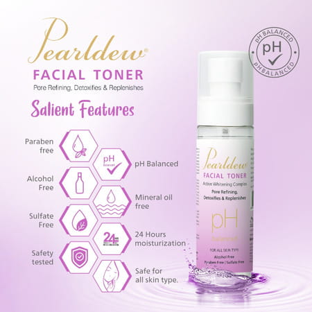 Pearldew Facial Toner | All Skin Types |Cleanses Pores| Hydrates Skin | (100 Ml Pack Of 2)