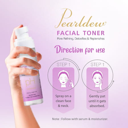 Pearldew Facial Toner | All Skin Types |Cleanses Pores| Hydrates Skin | (100 Ml Pack Of 2)