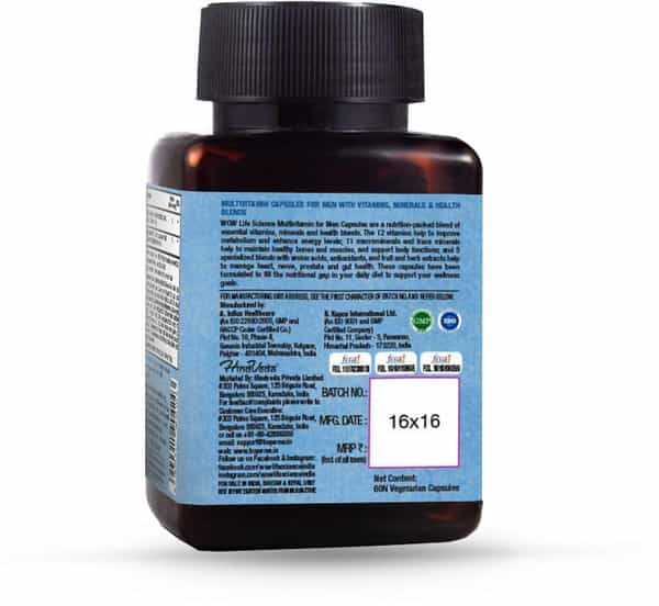 Wow Life Science Multivitamin For Men - 60 Veg Capsules
