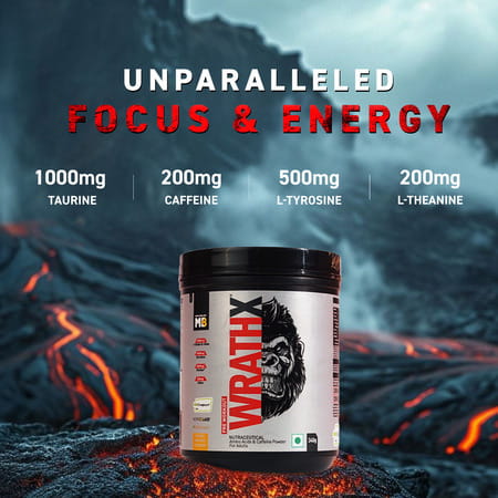 Muscleblaze Pre Workout Wrathx With Creapure | Nitroblaze & Bioperine (Mango Mayhem | 340g)
