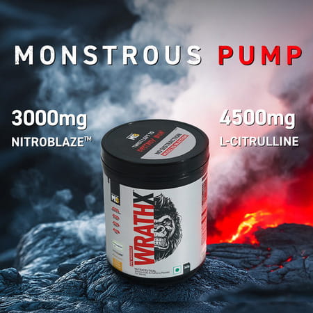Muscleblaze Pre Workout Wrathx With Creapure | Nitroblaze & Bioperine (Mango Mayhem | 340g)
