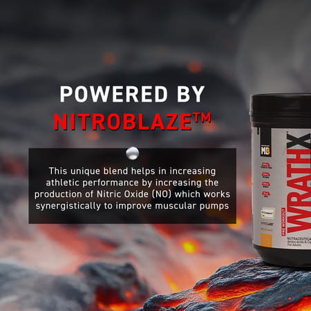 Muscleblaze Pre Workout Wrathx With Creapure | Nitroblaze & Bioperine (Mango Mayhem | 340g)