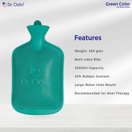 Dr. Odin 2 Litre Hot Water Bag | Non Electric Leakproof & Reusable Heating Pad ( Green )