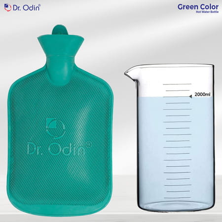 Dr. Odin 2 Litre Hot Water Bag | Non Electric Leakproof & Reusable Heating Pad ( Green )