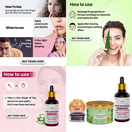 Tnw-The Natural Wash Combo Of 3 With Glow Face Serum | Pure Aloe Vera Gold Gel & Beetroot Lip Balm