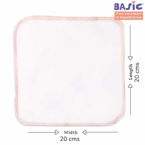 Basic 100% Cotton Terry Face Towel/Washcloth For Baby. Extra Soft Napkin For Baby Bums. (Pack Of 10)