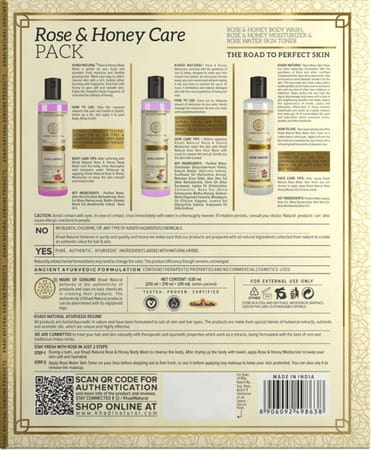 Khadi Natural Rose & Honey Care Pack 630 Ml