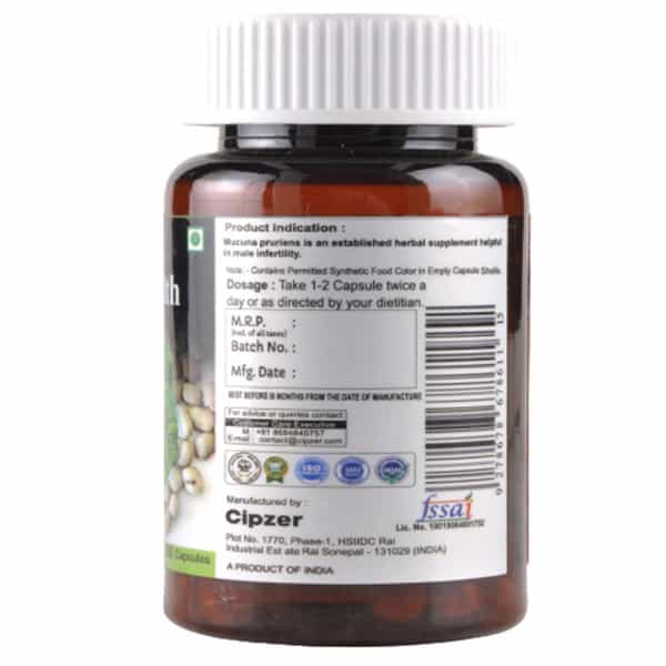 Cipzer Mucuna Capsule|Helps To Enhance Mood |Gives Wellness To Men-(Pack Of 1)60 Capsules