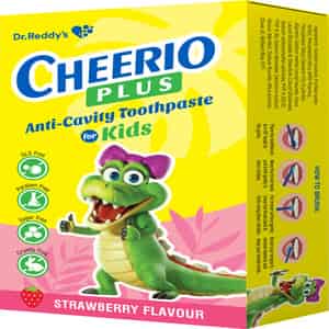 Cheerio Plus Strawberry Flavour Sugar Free Kids Anti Cavety Toothpaste 75gm