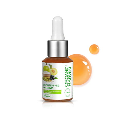 Organic Harvest Brightening Face Serum For Men & Women | Kakadu Plum, Acai Berry & Rice Water, 30ml