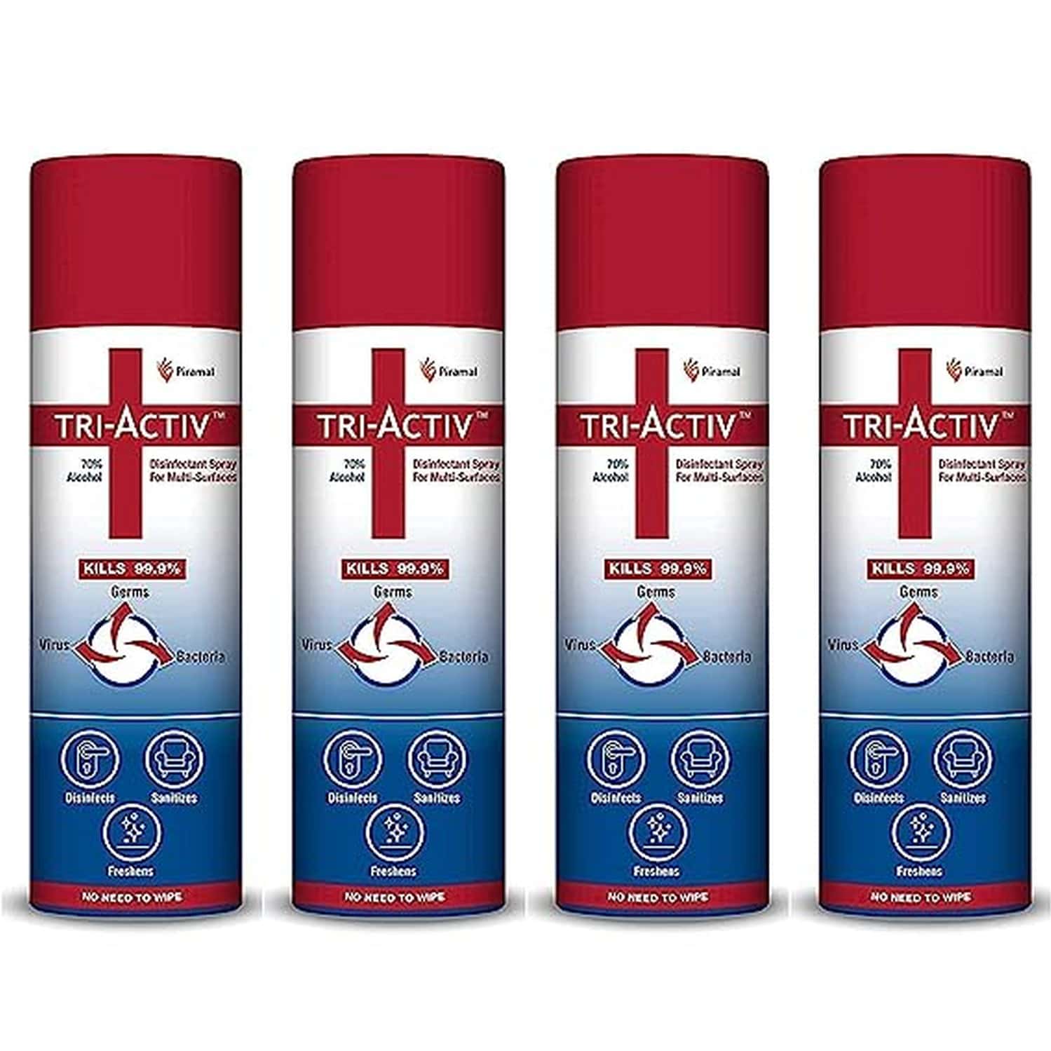 Tri-Activ 70% Alcohol Based Disinfectant Spray For Multi-Surfaces - 100 Ml (Pack Of 4)