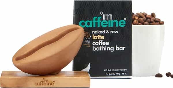 Mcaffeine Latte Coffee Bathing Bar Soap (Ph 5.5) For Moisturization With Almond Milk (100 G)