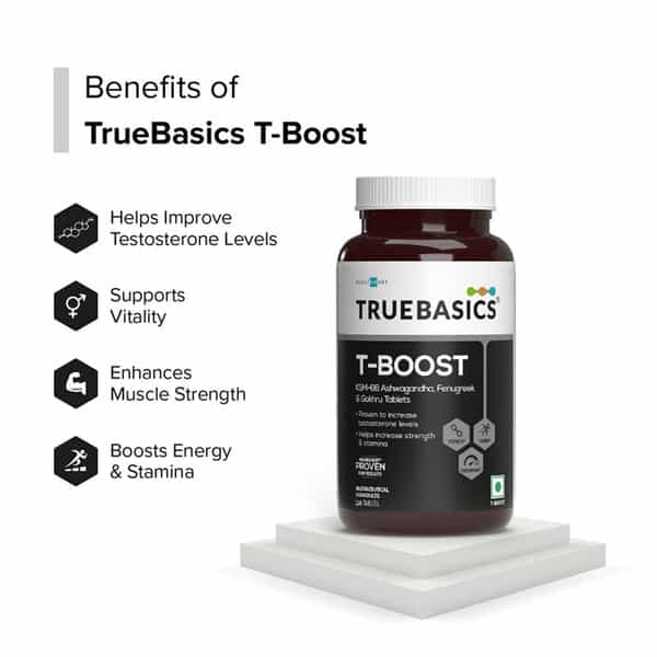 Truebasics T - Boost | Testosterone Supplement For Men (120 Tablets) | With Ksm 66 Ashwagandha