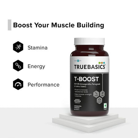 Truebasics T - Boost | Testosterone Supplement For Men (120 Tablets) | With Ksm 66 Ashwagandha