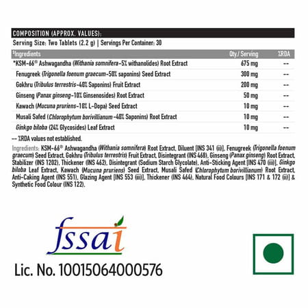 Truebasics T - Boost | Testosterone Supplement For Men (120 Tablets) | With Ksm 66 Ashwagandha