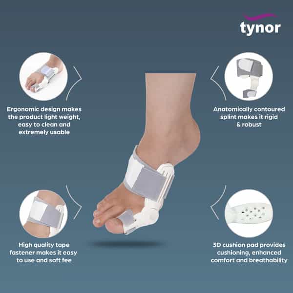 Tynor Bunion Splint | White | Universal Size | 1 Unit