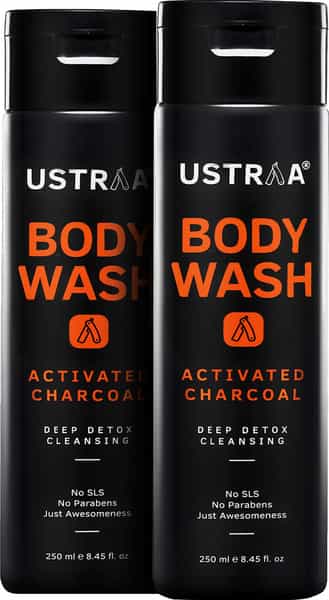Ustraa Body Wash - Activated Charcoal - 200 Ml (Pack Of 2)