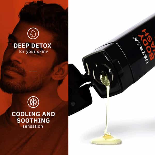 Ustraa Body Wash - Activated Charcoal - 200 Ml (Pack Of 2)