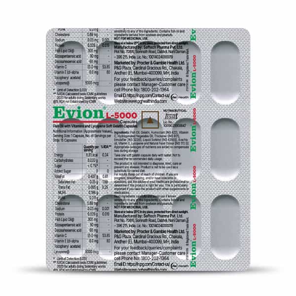 Evion L-5000 | 3-In-1 Formula For Liver Health | 15 Capsules