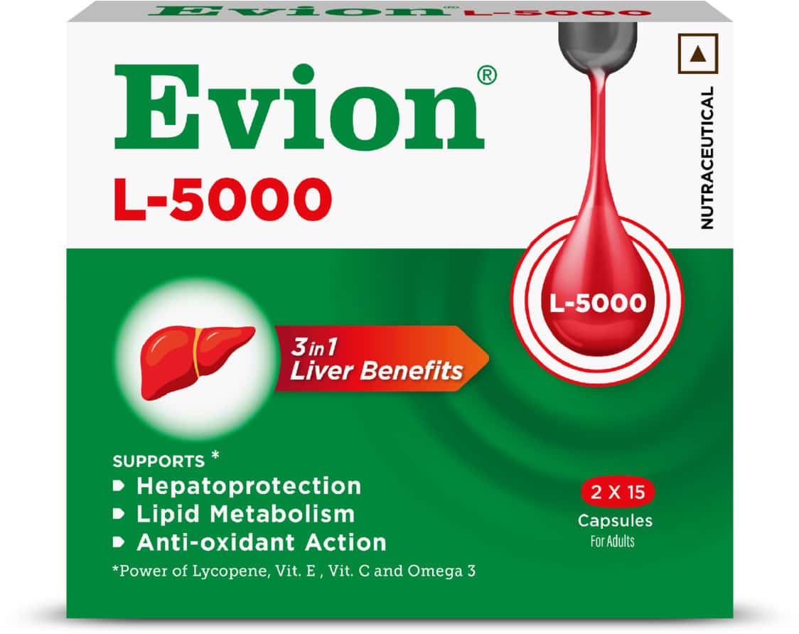 Evion L-5000 3 In 1formula For Liver Health | Hepatoprotection | Anti-Oxidant Action 15 Capsules