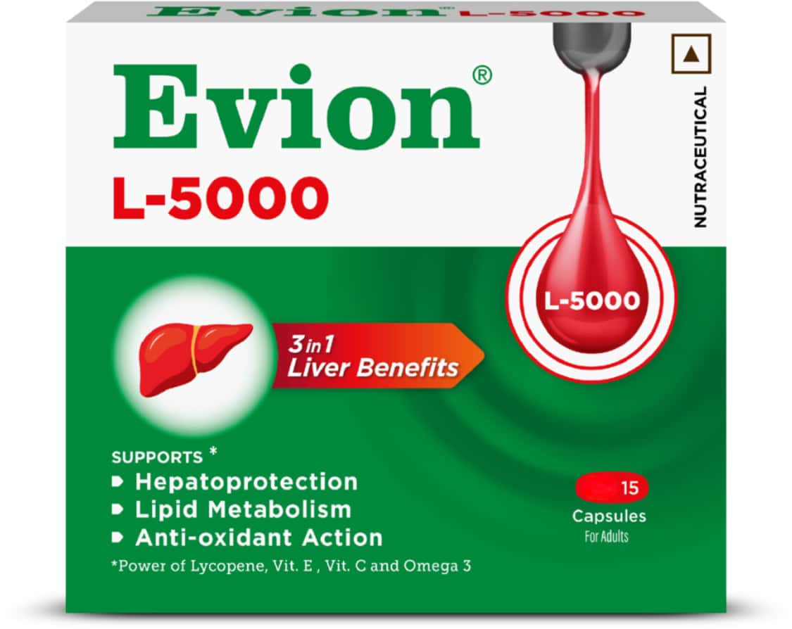 Evion L-5000 3 In 1formula For Liver Health | Hepatoprotection | Anti-Oxidant Action 15 Capsules