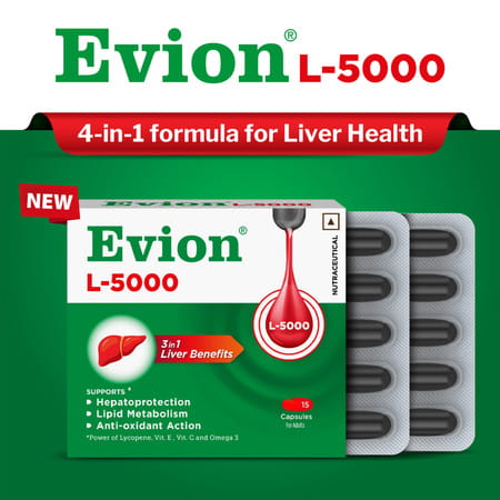 Evion L-5000 3 In 1formula For Liver Health | Hepatoprotection | Anti-Oxidant Action 15 Capsules