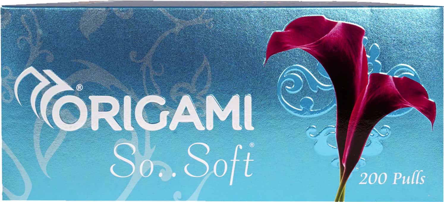 Origami So Soft Face Tissue Paper Box / Car Facial Tissue Box - 2 Ply - 200 Pulls