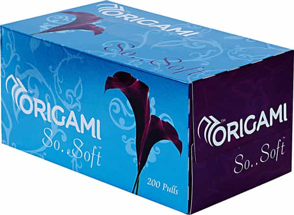 Origami So Soft Face Tissue Paper Box / Car Facial Tissue Box - 2 Ply - 200 Pulls