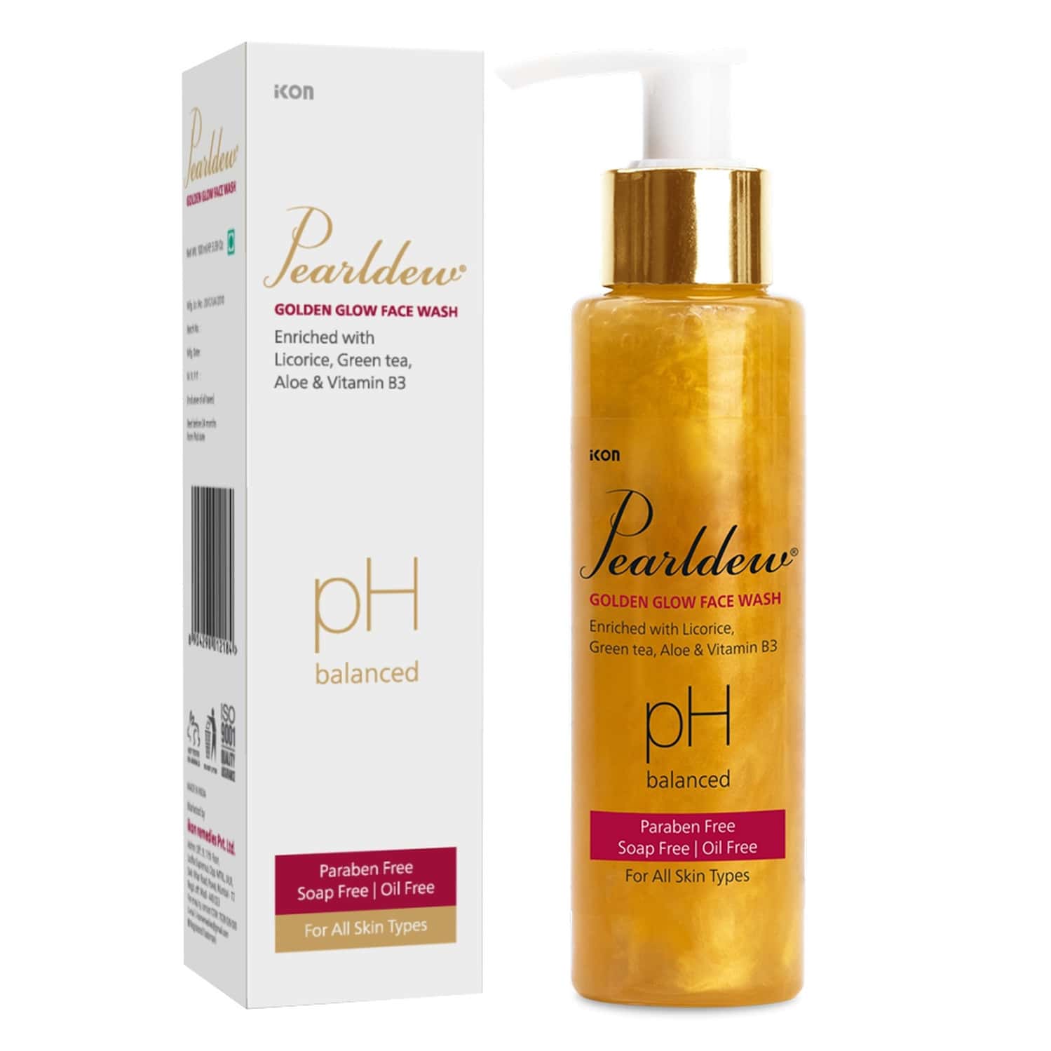 Golden Pearl face wash Contains aloe Vera & green tea extract