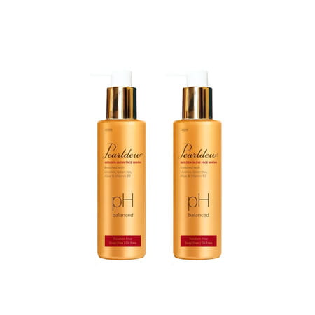 Pearldew Golden Glow Face Wash 100 Ml | Regain Your Glow With Green Tea | Aloe (Pack Of 2)