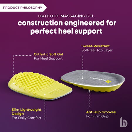 Betterhood Shock Absorb All-Day Comfort Ergonomic Orthotic Gel Heel Pads (8-11 Uk)