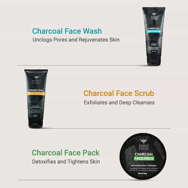 Bombay Shaving Company Deep Cleansing & De-Tan Charcoal Set (Set Of 3)