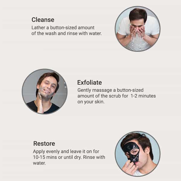 Bombay Shaving Company Deep Cleansing & De-Tan Charcoal Set (Set Of 3)