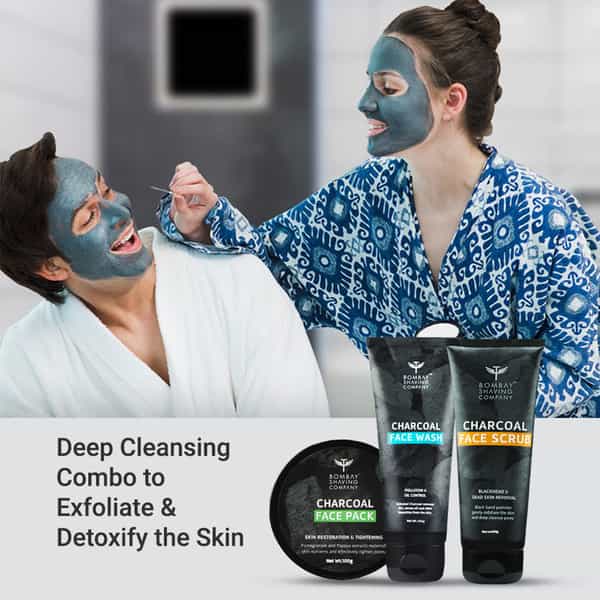 Bombay Shaving Company Deep Cleansing & De-Tan Charcoal Set (Set Of 3)