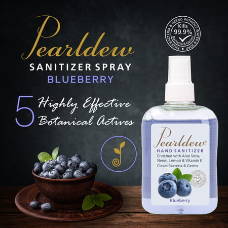 Pearldew Hand Sanitizer Spray (Blueberry) 250 Ml - Pack Of 1